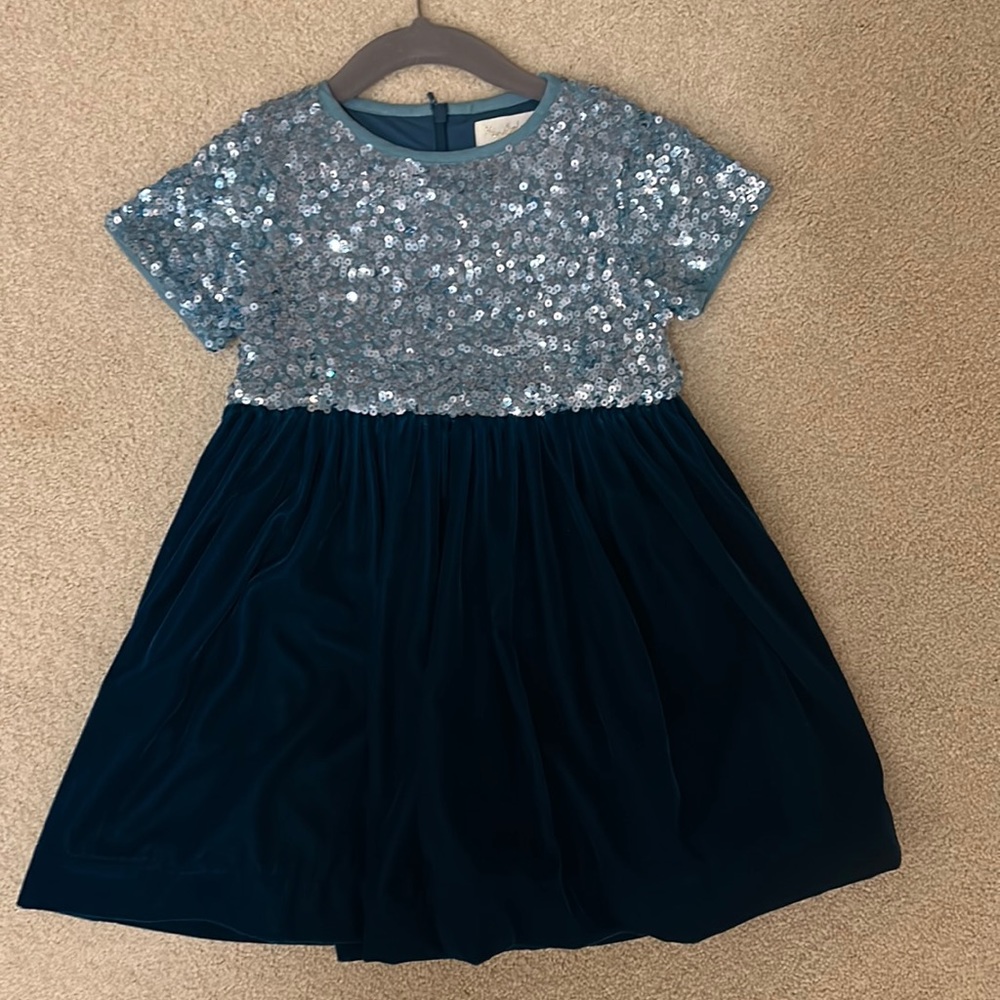 Mini Boden sequin & velvet dress 3/4 toddler